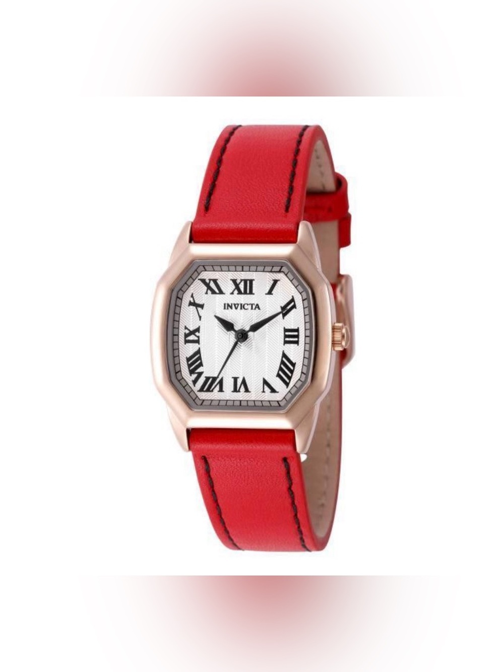 Invicta Rose Gold Case Watch with Red Leather Strap 50590